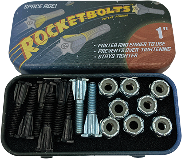 GRIND KING ROCKET BOLTS HARDWARE 1" BLK/SIL 1set