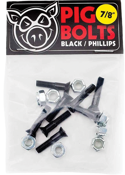 PIG 7/8" PHILLIPS BLK/SIL HARDWARE SET