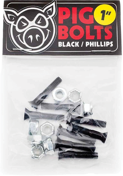 PIG 1" PHILLIPS BLK/SILVER HARDWARE SET