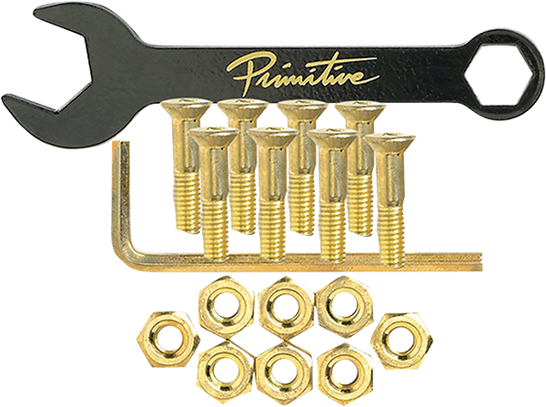 PRIMITIVE 7/8" ALLEN BOLT SET GOLD W/WRENCH *sale*