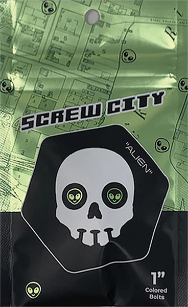 SCREW CITY HARDWARE SET 1" ALIEN GREEN