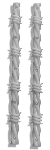 OPERA BARBWIRE BOARD RAILS 13.5" SILVER