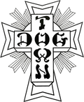 DOGTOWN 70'S CROSS LOGO DECAL 12" BLK/WHITE