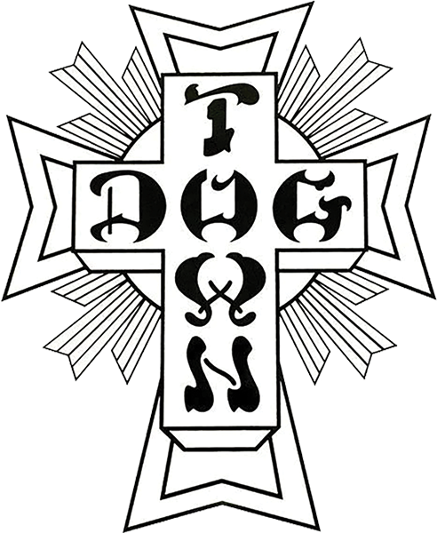 DOGTOWN 70'S CROSS LOGO DECAL 12" BLK/WHITE
