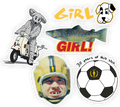 GIRL THREE DECADES LOGOS ASST. 5/PK STICKERS
