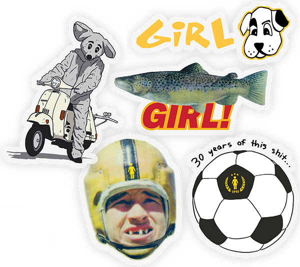 GIRL THREE DECADES LOGOS ASST. 5/PK STICKERS
