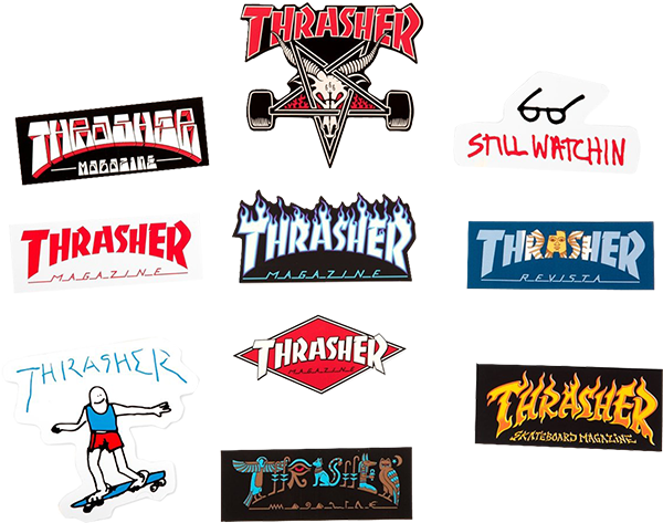 THRASHER 10/PACK COLLAGE ASSORTED DECALS