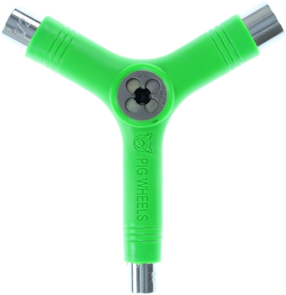 PIG SKATE TOOL-NEON GREEN tri-socket/threader