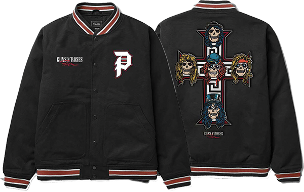PRIMITIVE GN'R CROSS VARSITY JACKET BLACK *sale*