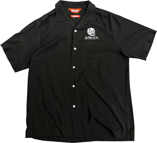 BAKER SKULLS SS BUTTON UP BLACK *sale*