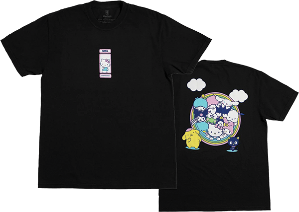 GIRL RAINBOW CIRCLE SS BLACK