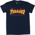 THRASHER FLAME SS NAVY BLUE