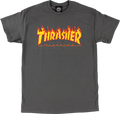 THRASHER FLAME SS CHARCOAL GREY