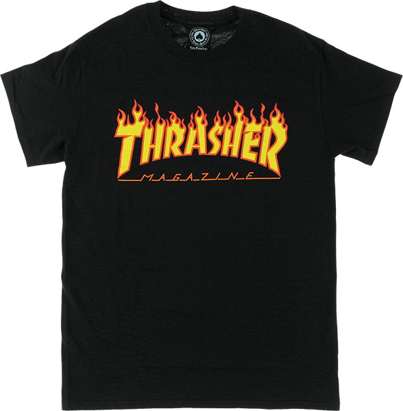THRASHER FLAME SS BLACK
