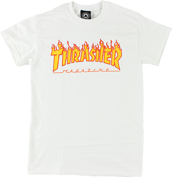 THRASHER FLAME SS WHITE