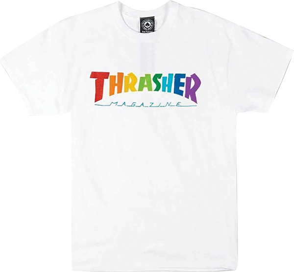 THRASHER RAINBOW MAG SS WHITE *sale*