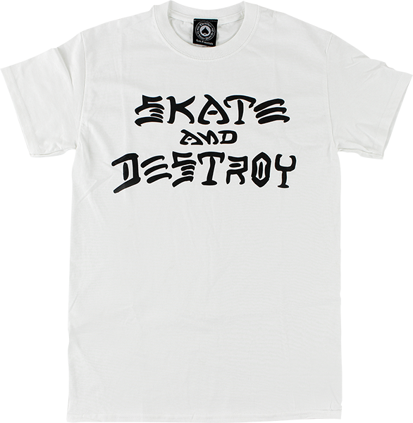 THRASHER SKATE & DESTROY SS WHITE