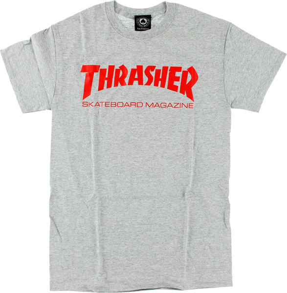THRASHER SKATE MAG SS HEATHER/RED *sale*