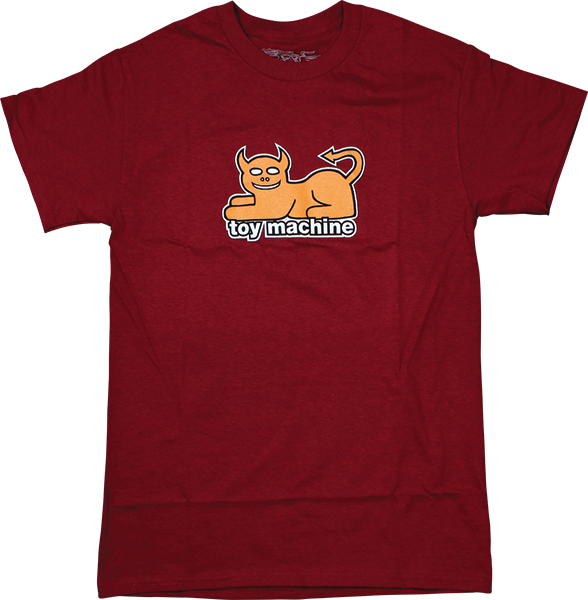 TOY MACHINE DEVIL CAT SS GARNET RED/ORG