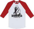 DEATHWISH CLASSIC 3/4 SLEEVE RAGLAN L-WHT/RED