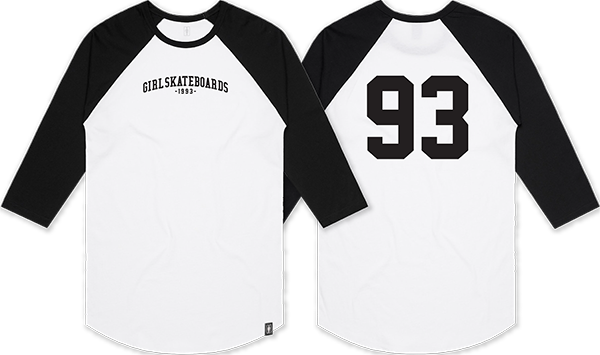 GIRL TEAM RAGLAN 3/4 SLV WHITE/BLK