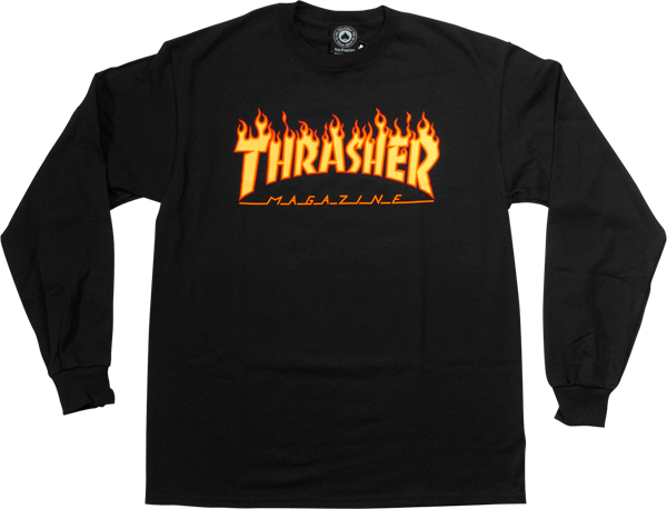 THRASHER FLAMES L/S BLACK/YEL