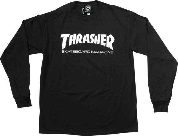 THRASHER SKATE MAG L/S BLACK/WHT