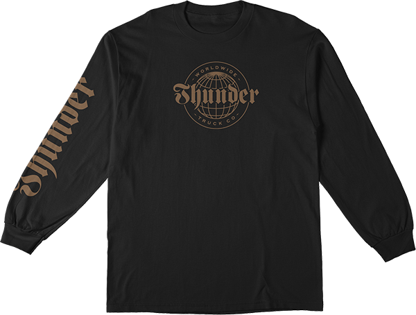 THUNDER WORLDWIDE SCRIPT SLEEVE LS BLK/TAN *sale