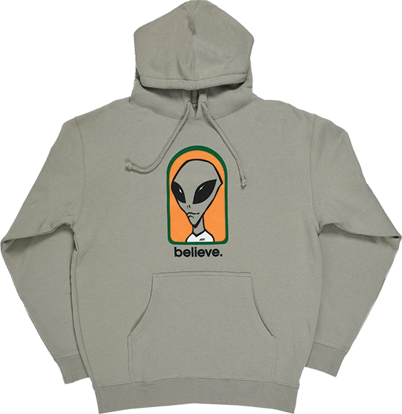 ALIEN WORKSHOP BELIEVE FLEECE HOODIE CEMENT GREY