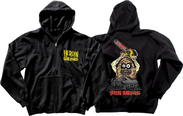 HEROIN TEGGXAS CHAINSAW ZIP HOODIE BLACK *sale*