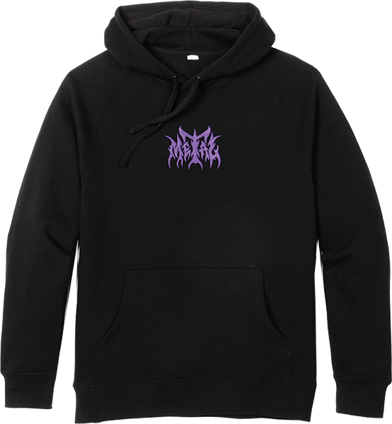 METAL LOGO EMBROIDERED HOODIE BLACK