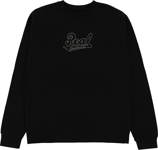 REAL SCRIPT EMB CREW/SWT BLACK