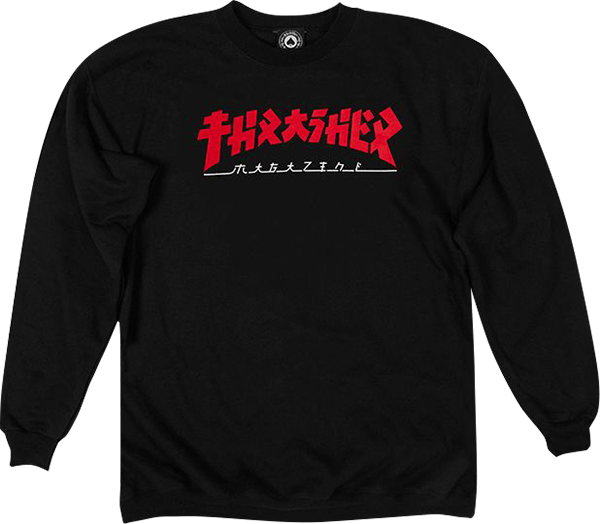 THRASHER GODZILLA CREW/SWT S-BLK/RED