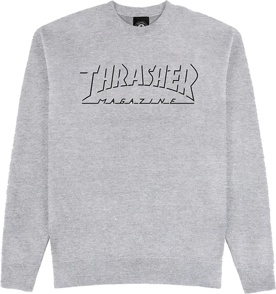 THRASHER SHADOW MAG LOGO CREW SPORT GREY