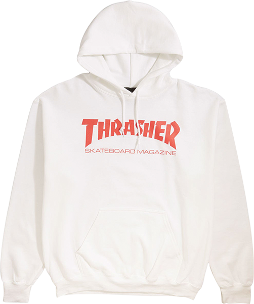 THRASHER SKATE MAG HOODIE WHT/RED