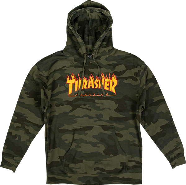THRASHER FLAMES HOODIE CAMO *sale*