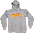 THRASHER FLAMES HOODIE GREY