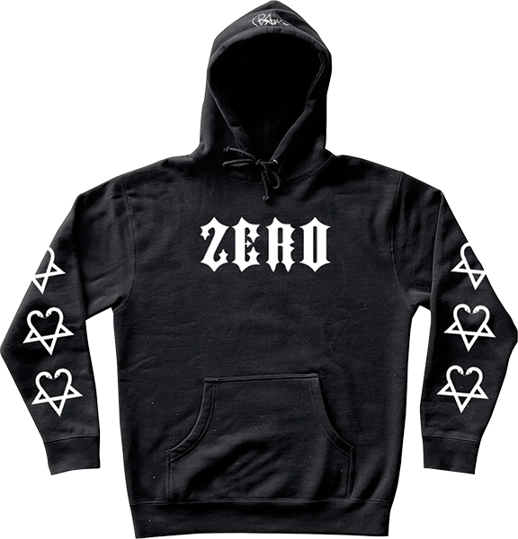 ZERO BAM 3 STAR MULTI HEART HOODIE BLACK/WHT