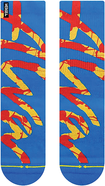 ALVA SPLATTER MERGE4 CREW SOCK BLUE