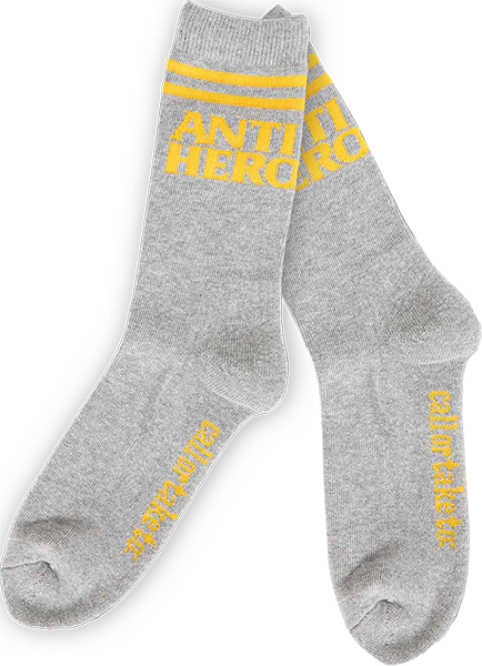 ANTI HERO BLACK HERO IF FOUND CREW SOCK HEATHERYEL