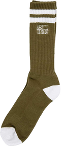 ANTI HERO BLACK HERO OUTLINE CREW SOCK OLIVE/WHT