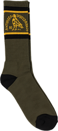 ANTI HERO CLUBHOUSE CREW SOCK OLIVE/GOLD/BLACK