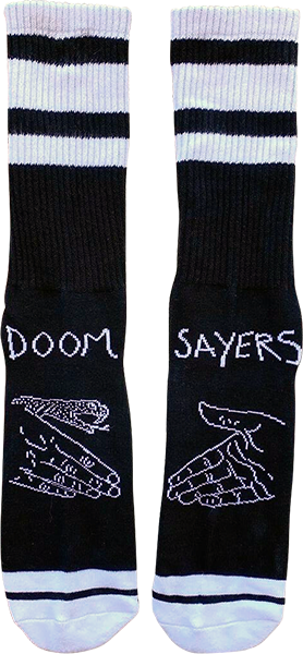 DOOM SAYERS SNAKE SHAKE CREW SOCKS BLK/WHT 1 pair