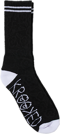 KROOKED MULTI FLOWERS CREW SOCK BLACK/BLACK/WHITE