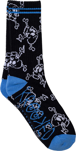 KROOKED STYLE CREW SOCK BLK/WHT/BLUE