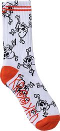 KROOKED STYLE CREW SOCK WHT/BLK/RED