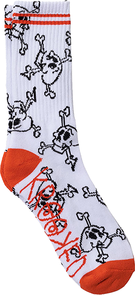 KROOKED STYLE CREW SOCK WHT/BLK/RED
