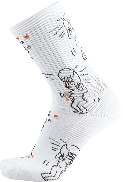 PSOCKADELIC GHOST LOVE CREW SOCKS WHITE