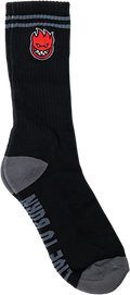 SF BIGHEAD FILL EMB CREW SOCK BLACK/CHARCOAL/RED