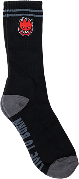 SF BIGHEAD FILL EMB CREW SOCK BLACK/CHARCOAL/RED